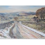 MICHAEL JONES (XX). British school, 'A Winter Walk in the Moorland Peaks', signed lower right, oil