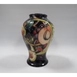 A MOORCROFT QUEENS CHOICE PATTERN VASE, impressed and painted marks to base, H 15.5 cm