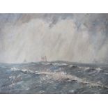 CAPT. JOHN WATERS (XX). Stormy seascape with sailing vessels in a heavy swell 'Off Coquirubo 06, a