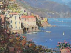 MARIO SANZONE (b.1946). 20th century Italian school, impressionist coastal scene 'Atrani', see label