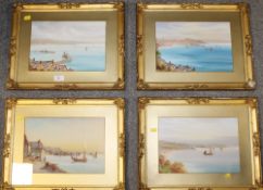 G.M. ARONDALE (act. 1900-1930). Four St Ives Scenes, signed and tilted, watercolour, gilt framed and