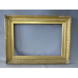 A 19TH CENTURY GOLD FRAME, with acanthus leaf design - some damages, with gold slip, frame W 9 cm,