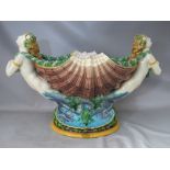 A LARGE AND IMPRESSIVE MINTON MAJOLICA CENTREPIECE 'FLOWER BEARERS' - CIRCA 1875,