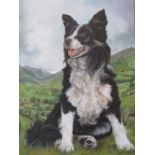 G. PLANT (XX). British school, study of a border collie in a mountainous landscape, signed lower