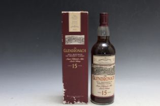 1 BOTTLE OF GLENDRONACH AGED 15 YEARS SHERRY CASK SINGLE HIGHLAND MALT WHISKY, with original gift