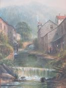 ALBERT MILTON DRINKWATER (1862-1923). Cumbrian scene with figure by watermill 'Old Mill, Ambleside',