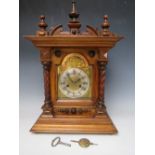 A LARGE MAHOGANY CASED MANTLE CLOCK, with HAC ting tang gong strike movement, H 54 cm