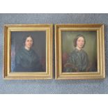 A PAIR OF 19TH CENTURY PORTRAIT STUDIES OF VICTORIAN LADIES, unsigned, oils on canvas, framed, 34