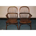 A PAIR OF JAYCEE OAK HOOPBACK WINDSOR ARMCHAIRS