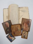 AN EARLY 20TH CENTURY SKETCH BOOK WITH PENCIL DRAWINGS THROUGHOUT, together with a selection of five