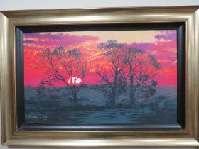 ROLF HARRIS (1930-2023). 'Winter Sunrise', signed lower left and No. 52 / 195, giclee print, framed,