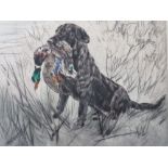 HENRY WILKINSON (1921-2011). Study of a retriever and dead game, signed in pencil lower left,