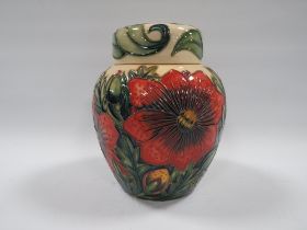 A MOORCROFT PHEASANTS EYE PATTERN GINGER JAR AND COVER, impressed and painted marks to base, H 15