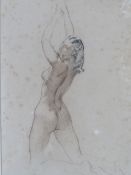 SIR WILLIAM RUSSELL FLINT (1880-1969). Female nude study, rear view 'Amanda Kneeling', signed