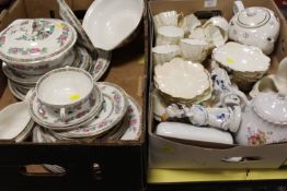 TWO TRAYS OF ASSORTED CHINA TO INCLUDE INDIAN TREE DESIGN