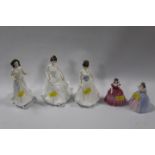 FIVE ROYAL DOULTON SMALL FIGURINES