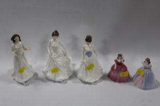 FIVE ROYAL DOULTON SMALL FIGURINES