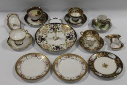 A COLLECTION OF NORITAKE CERAMICS, comprising a cake plate, five assorted cabinet cups and
