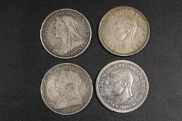 VARIOUS CROWNS - 1895, 1896, 1937 AND 1951