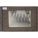 AN ANTIQUE MOUNTED PHOTOGRAPH OF 2ND BATTALION THE SOUTH STAFFORDSHIRE REGIMENT DECEMBER 22ND 1933