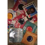 A COLLECTION OF 7" ASSORTED SINGLES TO INCLUDE ELVIS ETC