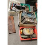 FOUR BOXES OF MECHANICS TOOLS AND TOOL BOXES WITH CONTENTS