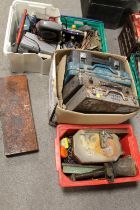 FOUR BOXES OF MECHANICS TOOLS AND TOOL BOXES WITH CONTENTS