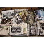 A TRAY OF ASSORTED POSTCARDS AND PHOTOGRAPHS