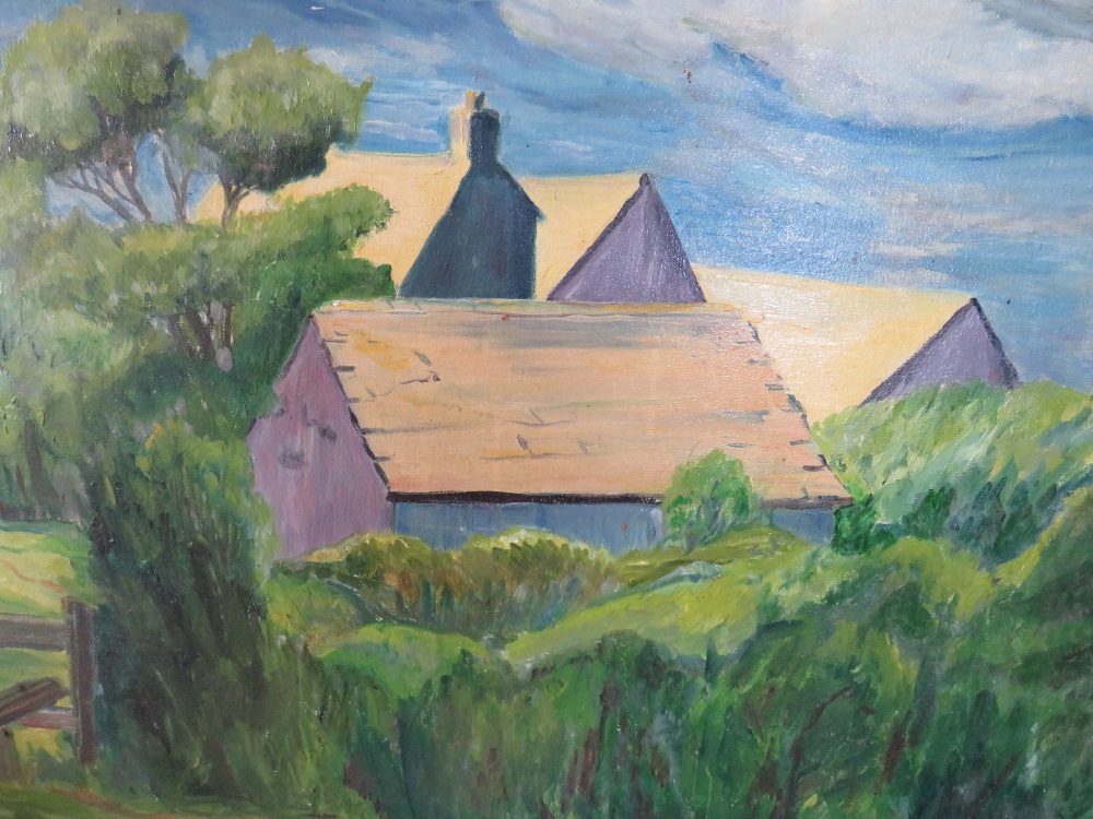 C.A. FULFORD (XX). British school, a pair of impressionist landscapes with buildings, signed lower - Image 4 of 6
