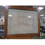 A VINTAGE OAK FRAMED PLAN OF QUEEN VICTORIAS JUBILEE 82 X 100 cm A/F