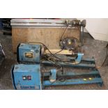 TWO WOOD LATHES AND A MOUNTED PART WOOD LATHE