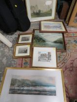 A SELECTION OF PICTURES, PRINTS AND MIRRORS ETC