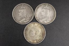VARIOUS CROWNS - 1889, 1890, AND 1937