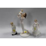 THREE ROYAL DOULTON FIGURINES - MOTHER & BABY, FRIENDSHIP AND DARLING