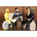 THREE ROYAL DOULTON FIGURES - LOBSTER MAN , SHORE LEAVE AND THE BOATMAN