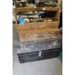 FOUR CARPENTERS TOOL BOXES AND CONTENTS (TOOLS)