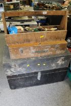 FOUR CARPENTERS TOOL BOXES AND CONTENTS (TOOLS)