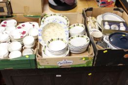 FOUR TRAYS OF ASSORTED CERAMICS TO INCLUDED DRESSING TABLE ITEMS