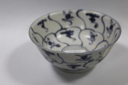 A CHINESE LOTUS BOWL FROM THE TEK SING CARGO WITH NAGEL AUCTION LABEL TO BASE - RIM Dia. 15.5 cm