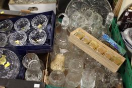 TWO TRAYS OF ASSORTED GLASSWARE TO INCLUDE WEBB CORBETT CRYSTAL