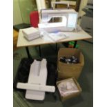 A BROTHER LUMINAIRE INNOV-15 XP1 SEWING AND EMBROIDERY MACHINE, COMPLETE WITH VARIOUS UPGRADE