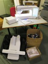 A BROTHER LUMINAIRE INNOV-15 XP1 SEWING AND EMBROIDERY MACHINE, COMPLETE WITH VARIOUS UPGRADE