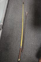 TWO VINTAGE RIDING CROPS / WHIPS - ONE BY SWAINE AND ADEY