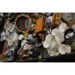 THREE TRAYS OF ASSORTED CERAMICS AND COLLECTABLES TO INCLUDE T G GREEN LIDED JUG, SAUCE BOTTLE
