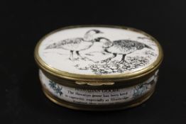 A HALCYON DAYS LIMITED EDITION WORLD WILDLIFE COLLECTION ENAMEL TRINKET / PILL BOX 42/350