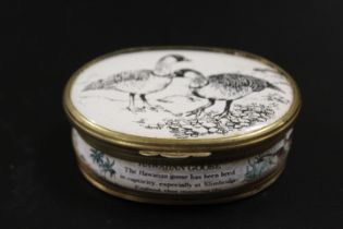 A HALCYON DAYS LIMITED EDITION WORLD WILDLIFE COLLECTION ENAMEL TRINKET / PILL BOX 42/350