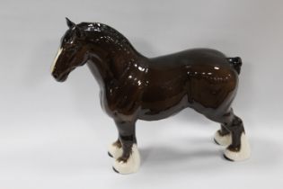 A LARGE BESWICK MODEL OF A SHIRE HORSE