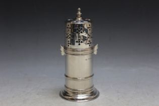 AN UNUSUAL HALLMARKED SILVER CASTOR WITH TWIST LOCK FITTING BY WAKLEY & WHEELER - LONDON 1926,