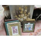 A QUANTITY OF SMALL PICTURES TO INC FRAMED CIGARETTE CARDS