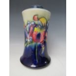 A MOORCROFT POTTERY ORCHID PATTERN LAMP BASE, lacking fittings, impressed and painted marks to base,